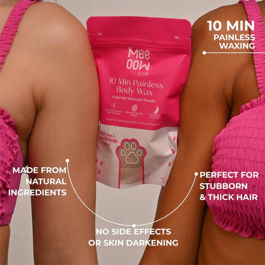 MEOW BODY HAIR REMOVAL WAX POWDER + PEELING FOOT MASK COMBO