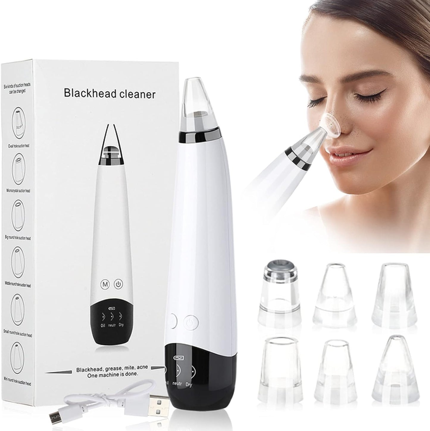 Original Rechargeable White Black Head Remover Machine