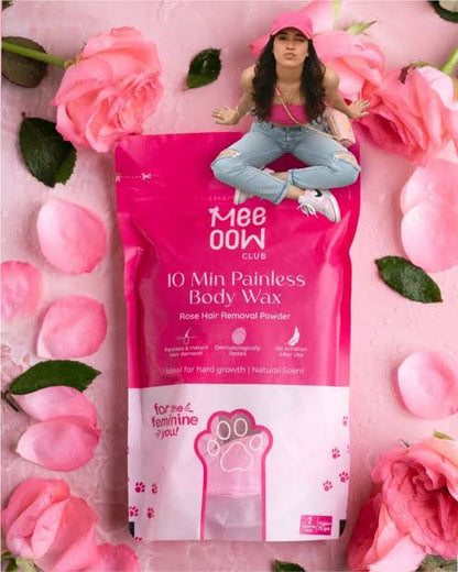 MEOW BODY HAIR REMOVAL WAX POWDER + PEELING FOOT MASK COMBO